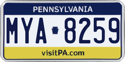 PA license plate MYA8259