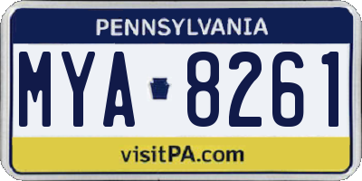 PA license plate MYA8261