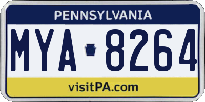 PA license plate MYA8264