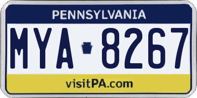 PA license plate MYA8267