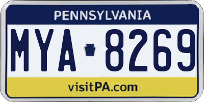PA license plate MYA8269