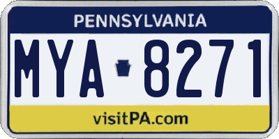 PA license plate MYA8271