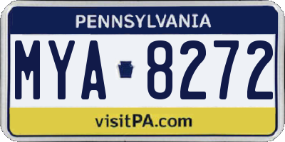 PA license plate MYA8272