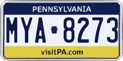 PA license plate MYA8273