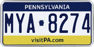 PA license plate MYA8274