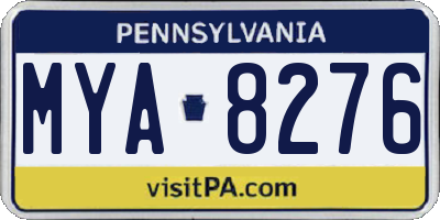 PA license plate MYA8276