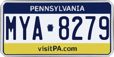 PA license plate MYA8279