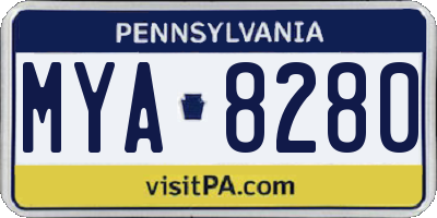 PA license plate MYA8280