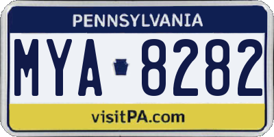 PA license plate MYA8282