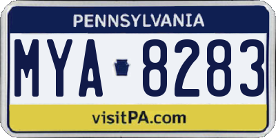 PA license plate MYA8283
