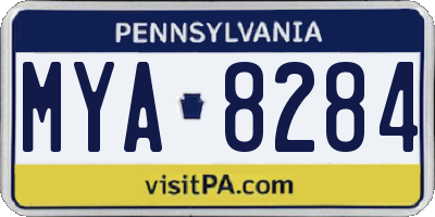 PA license plate MYA8284