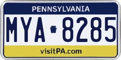 PA license plate MYA8285