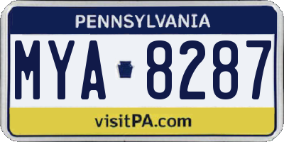 PA license plate MYA8287