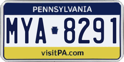 PA license plate MYA8291