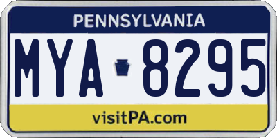 PA license plate MYA8295