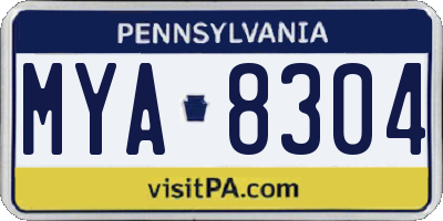 PA license plate MYA8304