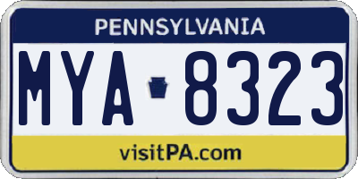 PA license plate MYA8323