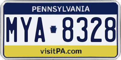 PA license plate MYA8328