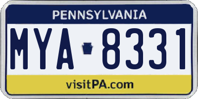 PA license plate MYA8331