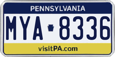 PA license plate MYA8336
