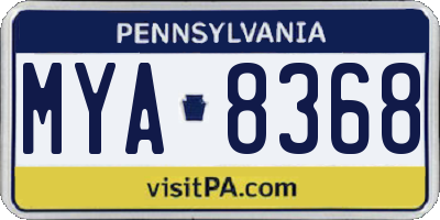 PA license plate MYA8368