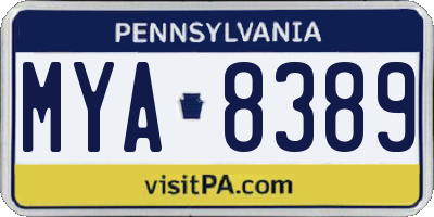 PA license plate MYA8389