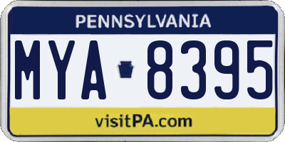 PA license plate MYA8395
