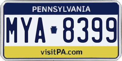 PA license plate MYA8399