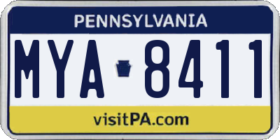 PA license plate MYA8411