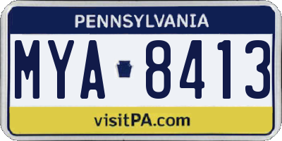 PA license plate MYA8413