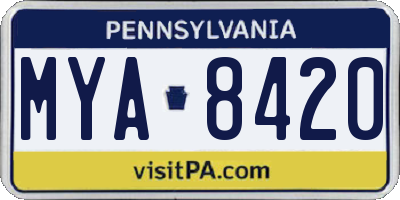 PA license plate MYA8420
