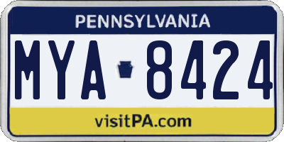 PA license plate MYA8424
