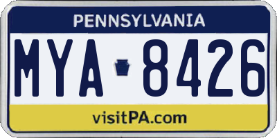 PA license plate MYA8426