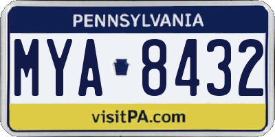 PA license plate MYA8432
