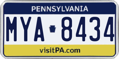 PA license plate MYA8434