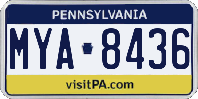 PA license plate MYA8436