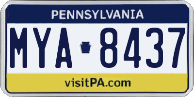 PA license plate MYA8437