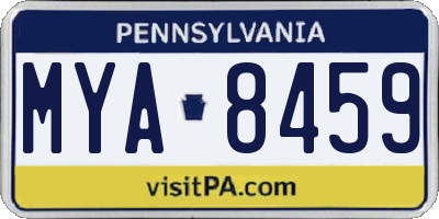 PA license plate MYA8459