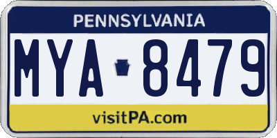 PA license plate MYA8479