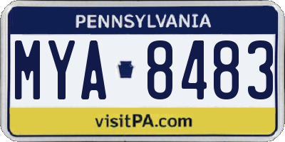 PA license plate MYA8483