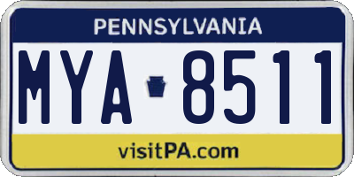PA license plate MYA8511