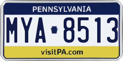 PA license plate MYA8513