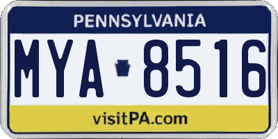 PA license plate MYA8516