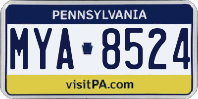 PA license plate MYA8524