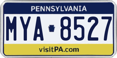 PA license plate MYA8527