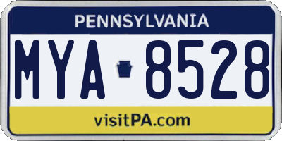 PA license plate MYA8528
