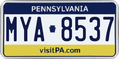 PA license plate MYA8537