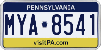 PA license plate MYA8541