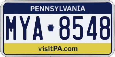 PA license plate MYA8548
