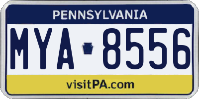 PA license plate MYA8556